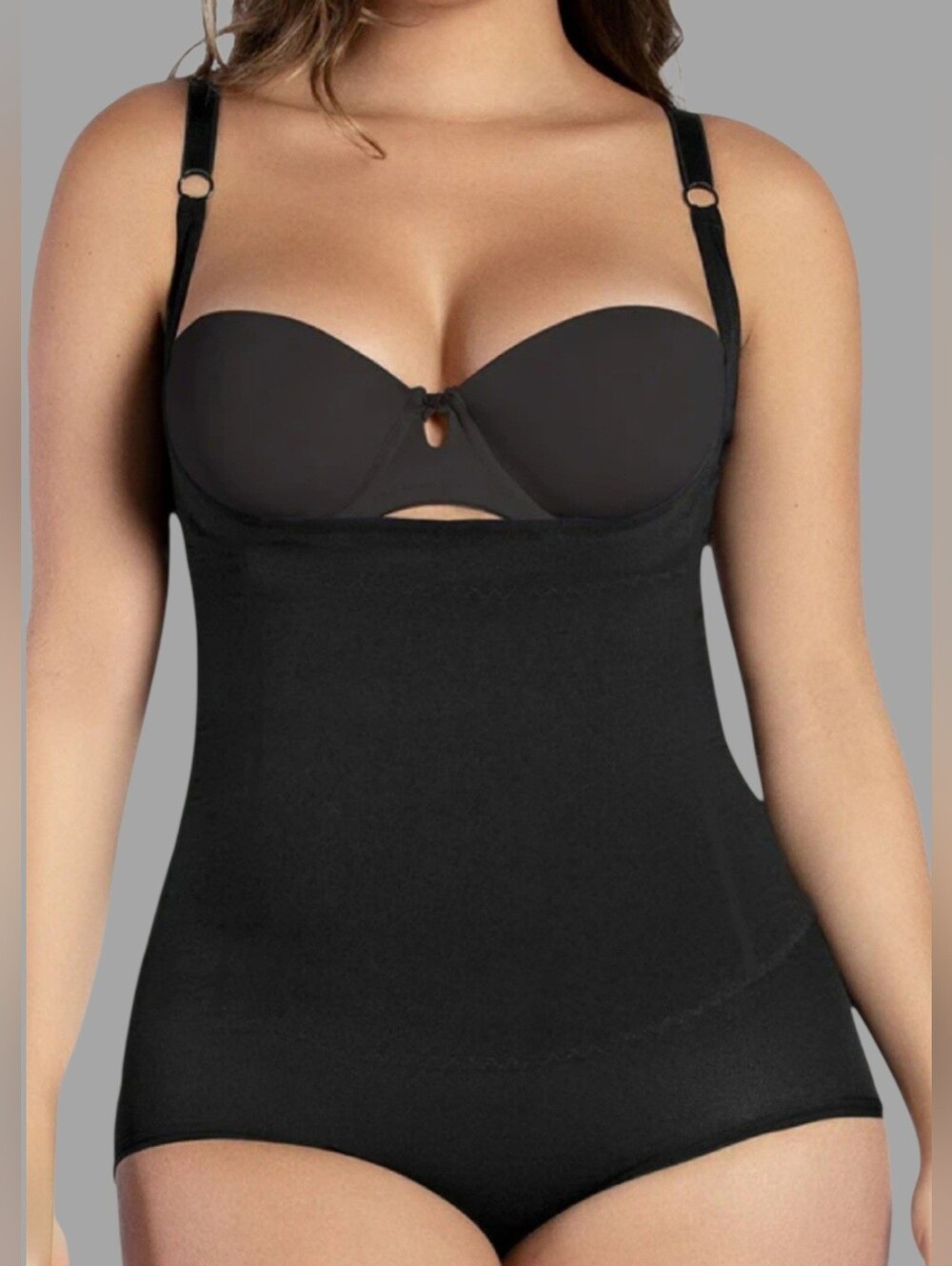 NWT BLACK CURVEEZ ULTRA SHAPING HIP HUGGER BODYSUIT SZ. MED